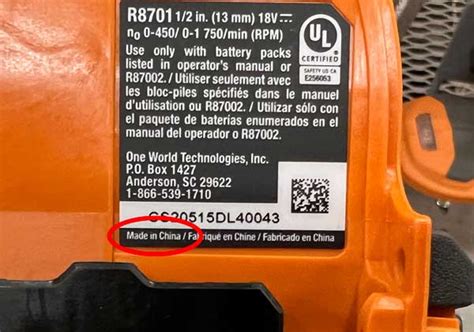 are ridgid tools made in china